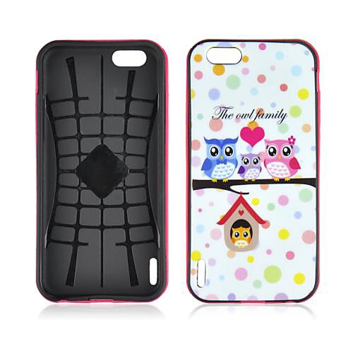 Angibabe 2 in 1 Owlet Pattern SiliconPC Soft Slim Back Cover for iPhone 6 Case 4.7 inch