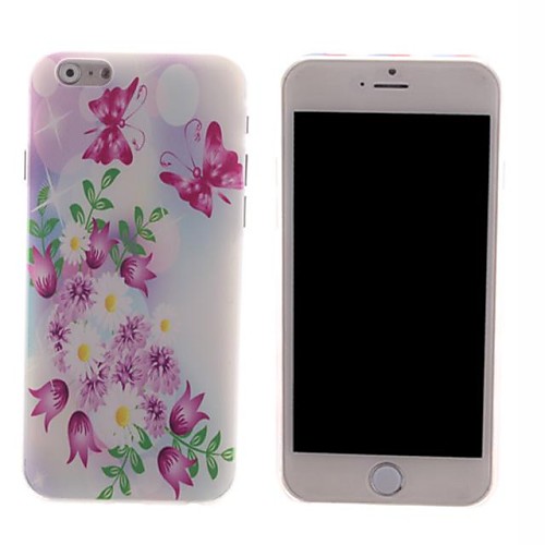 Pink Butterfly and Flower Design PC Hard Case for iPhone 6