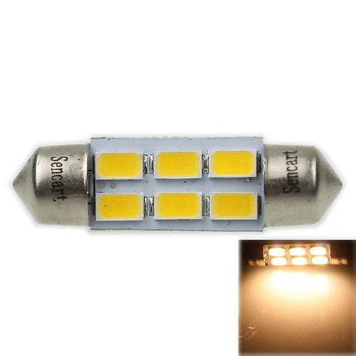 36мм (sv8.5-8) 3w 6x5730smd 180-220lm 3000-3500K теплый белый свет Светодиодная лампа для автомобиля лампа для чтения (ac12-16v)