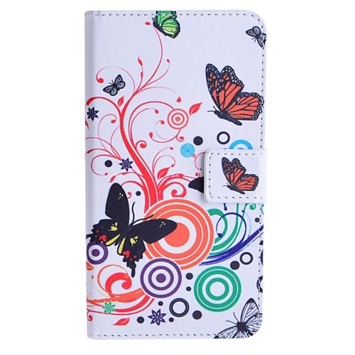 Butterfly Love Flower Pattern PU Leather Case with Stand and Card Slot for HTC Desire 516