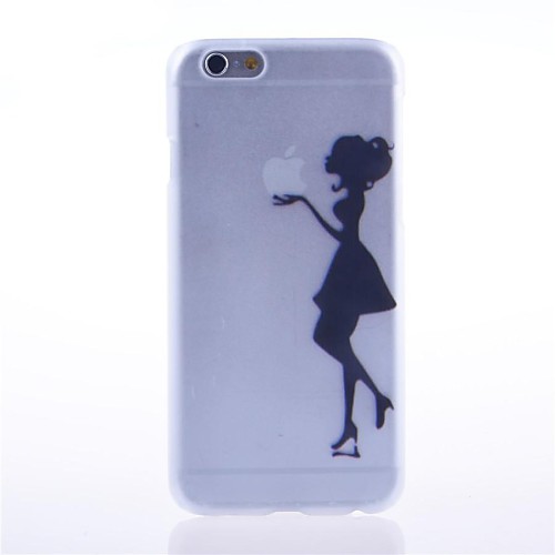 Kiss Apple Woman Pattern Transparent PC Hard Back Case for iPhone 6