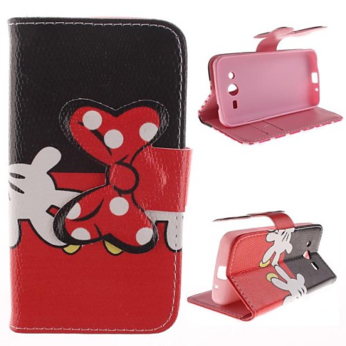 Bowknot Design PU Leather Full Body Protective Case with Stand for Samsung Galaxy Core 2 G3556D/G355H