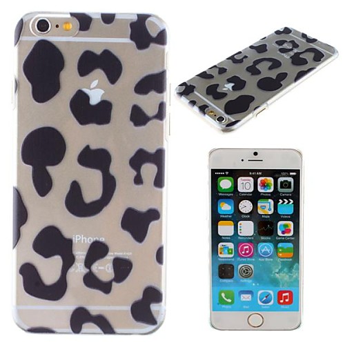 Leopard Grain Pattern Transparent PC Hard Cover for iPhone 6