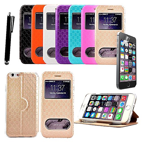 KARZEA Diamond Pattern Windows Pattern PU Leather Case with stand and Stylus  for iPhone 6 Plus(Assorted Colors)