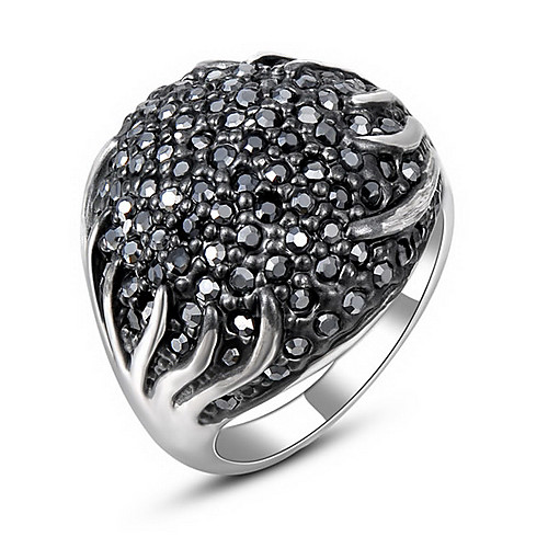 Roxi Exquisite Platinum Plated Black Mosaic Rings(1 Pc)