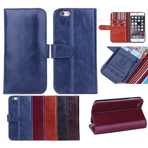 High-Grade Pure Color Pattern Genuine Leather with Card Slot for iPhone 6(Assorted Colors)