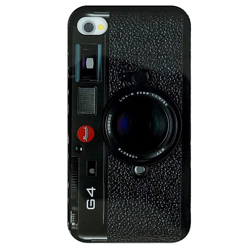 Lifelike Camera Pattern TPU Material Soft Back Cover Case for iPhone 4/4S