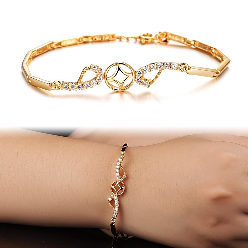 Ms 18 K Gold Plated Diamond Bracelet