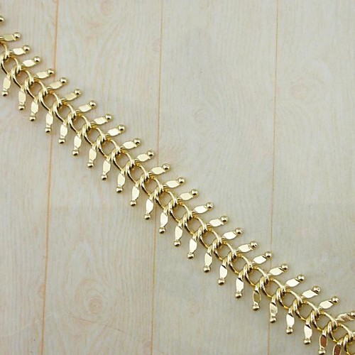 18K Gold Plated Centipede Chain Bracelet 20.5cm