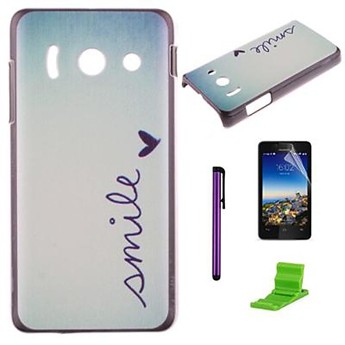 Smile Pattern PC Hard Case with Screen Protector,Stylus and Stand for Huawei Y300