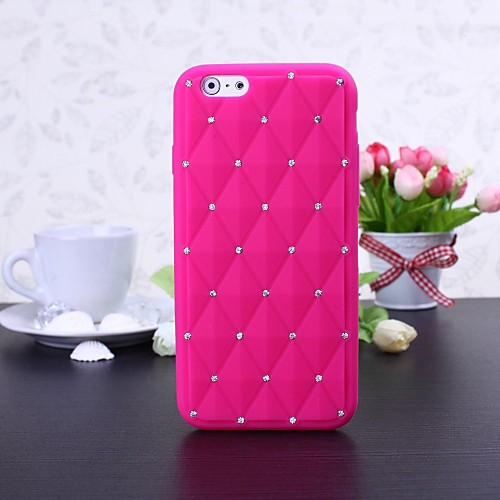 Solid Color with Rhinestone Pattern Silicone Soft Case for iPhone 6(Assorted Colors)