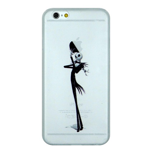 The  Skeleton Gentleman Wearing Hat Pattern PC Hard Transparent Back Cover Case for iPhone 6