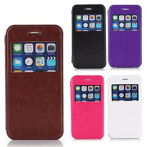 Horse Grain Open the Window  PU Leather Full Body Case for iPhone 6