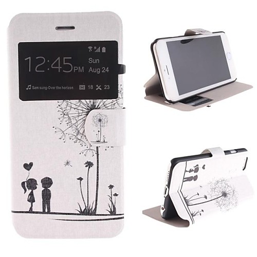 Dandelion and the Design of Lovers PU Full Body Case with Window and Stand for iPhone 6