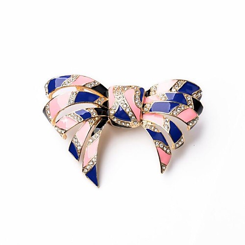 довольно синий и розовый форма бантом позолоченный сплав брошь (1 шт)