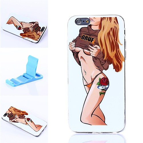 Beautiful Brown Hair Pattern Silicone Soft Cover for iPhone 6