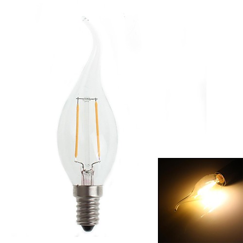 Zweihnder E14 2W 180LM 3000-3500K Tungsten Filament Core Warm Light Candle Light (220-240V)