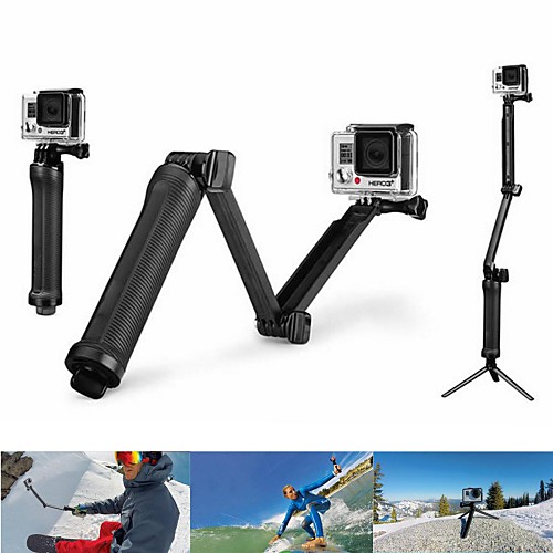 Super Multi-function 3-way Mount Monopod Tripod  Grip for GoPro Hero4 /Hero3  /3 /SJ 5000/4000