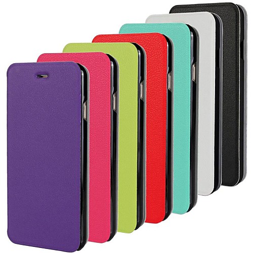 Ultrathin Solid Color Pattern PU Leather Flip-Open Full Body Case for iPhone 6 (Assorted Colors)