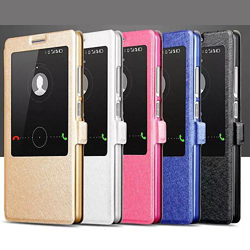 Silk Print a Single Window Design PU Leather Full Body Case with Stand for Huawei Mate 7/D3 (Assorted Colors)