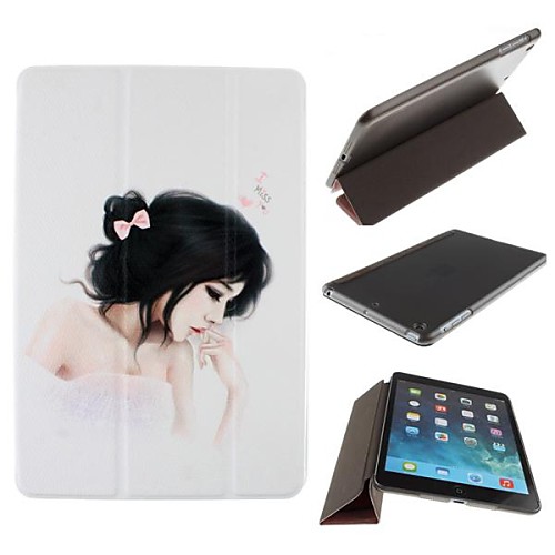 Sexy Girl Pattern PU Leather Case with Stand for iPad Air