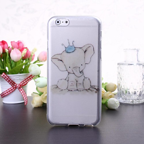 Cute Elephant Pattern Transparent TPU Soft Case for iPhone 6