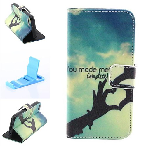 Love Pattern PU Leather Full Body Case for iPhone 4/4S