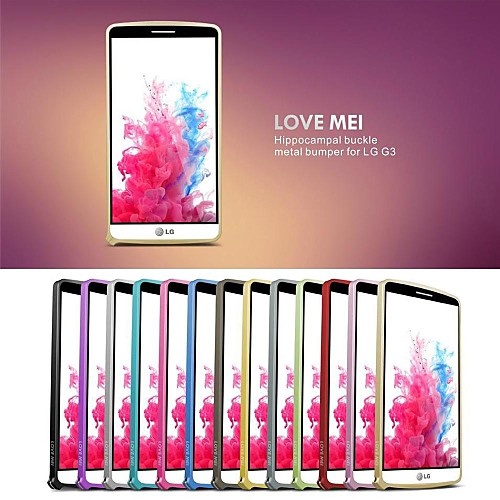 Love Mei Ultrathin Alloy Bumper Curved Edge Metal Case Cover for LG G3(Assorted Colors)