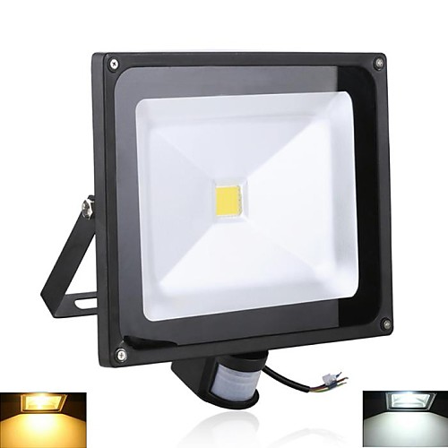 Waterproof 50W 5000LM 2800-7000K Cool White and Warm white PIR Motion Sensor LED Flood Light Induction Lamp (AC85-265V)