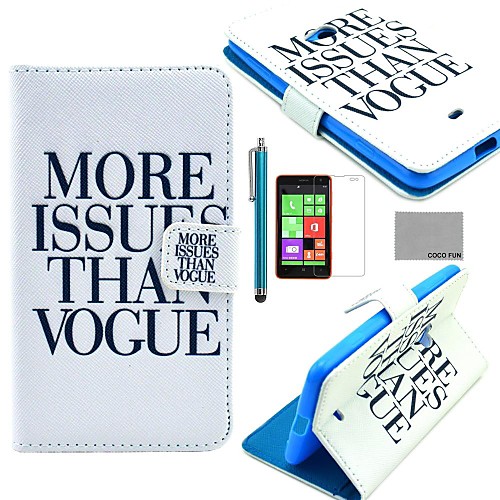 COCO FUN Vogue Print Pattern PU Leather Full Body Case with Screen Protector and Stylus for Nokia Lumia N625