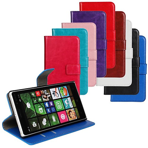 Horse Grain PU Leather Full Body Cover with Stand and Case for Nokia Lumia 830  (Assorted Colors)