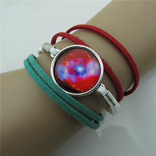 Star Series Red White Green 3 Colors Leather Bracelet