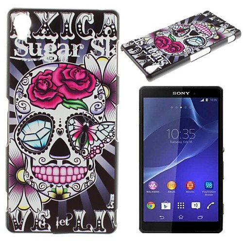 Skull Flower Pattern PC Hard Case for Sony Z3 L55T