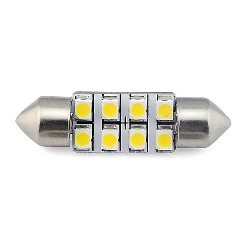 36мм 8x3528 SMD 1.3W 60lm автомобиль авто гирлянда света для чтения номерных знаков лампы белого теплый белый DC 12V (2 шт)