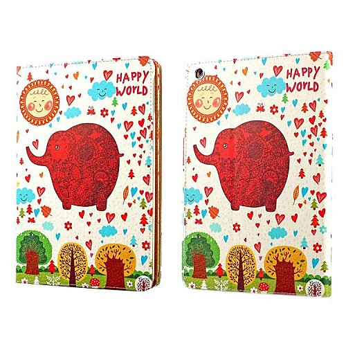 Fold Silk Grain Design Fly Elephant Pattern PU Leather Plus PC Stand Case for iPad Air