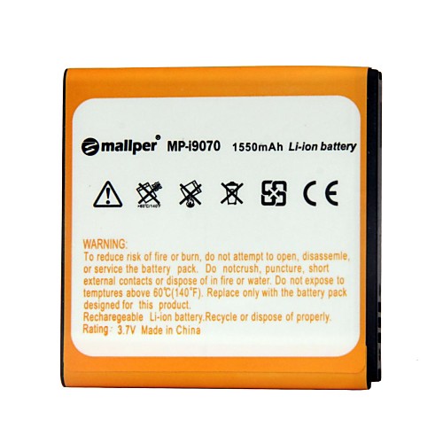 mallper 1550mAh высокой емкости литий-ионный аккумулятор для Samsung Galaxy S передовых / i9070