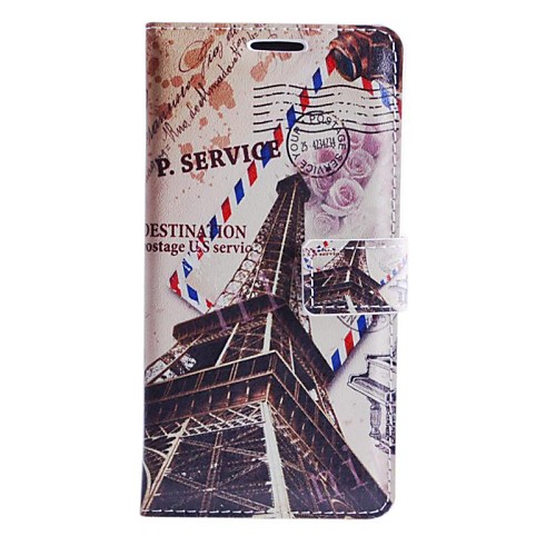 Tower Destination Stamps Pattern PU Leather Full Body Cover with Stand for Samsung Galaxy Grand 2 G7106