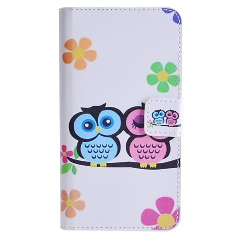 Love Owl Pattern PU Leather Case with Stand and Card Slot for HTC Desire 510