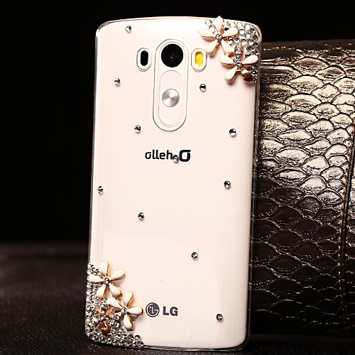 DIY Attractive Flowers with Rhinestone Pattern Plastic Hard Case for LG G3  (Assorted Color)