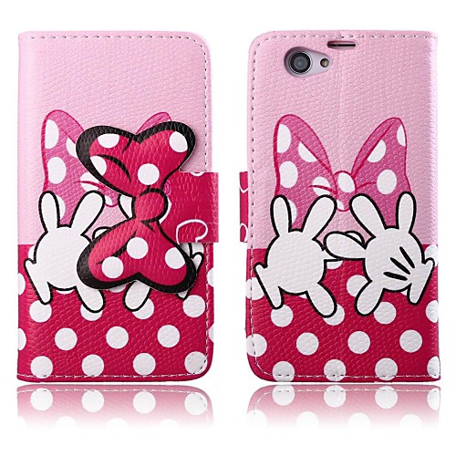 Pink Bowknot Pattern PU Leather with Stand Case Cover for Sony Xperia Z1 mini Compact D5503