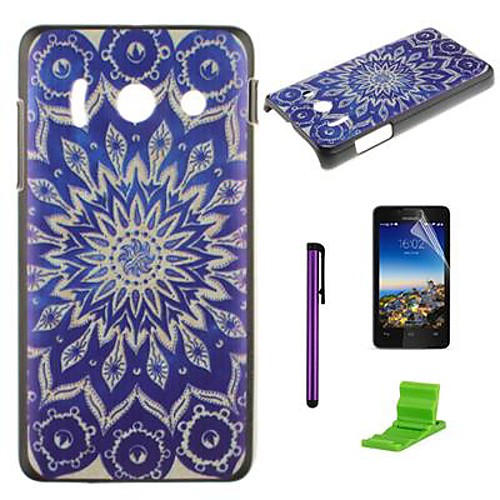 Sun Flower Pattern PC Hard Case with Screen Protector,Stylus and Stand for Huawei Y300