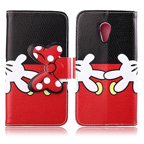 Black and Red Color Bowknot Pattern PU Leather Full Body Cover with Card Slot for Motorola Moto G2/XT1063