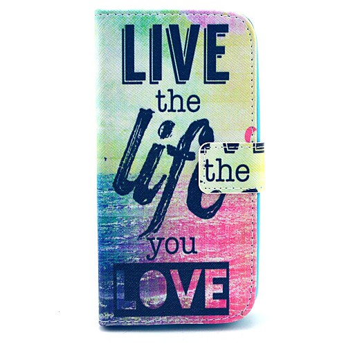 Live Life You Love Pattern PU Leather Full Body Case  with Stand and Card Slot for Motorola Moto G2 XT1063