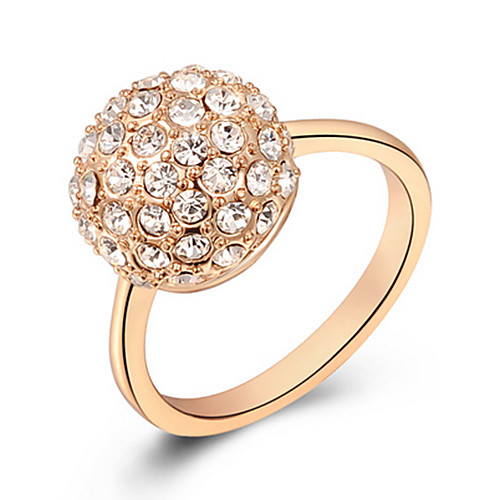 Fashion Austria Crystal Rose Gold Diamanted Ball Shape Alloy Statement Rings(1 Pc)