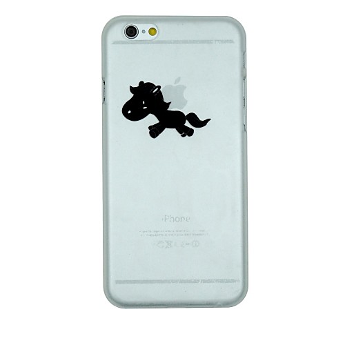 Black Pony Pattern PC Hard Transparent Back Cover Case for iPhone 6