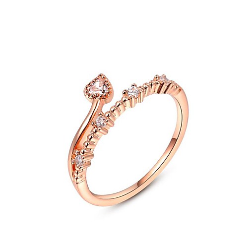 Classic Small Pieces Simulated Diamond Austrian Crystals Rose/White Gold Plated Lovely Ka To Ring