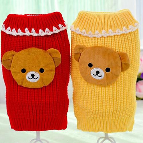 Cute Bear Pattern свитера с воротником для домашних животных собак (разные цвета, размеры)