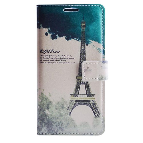 Eiffel Tower Pattern PU Leather Full Body Cover with Stand for Samsung Galaxy Grand 2 G7106