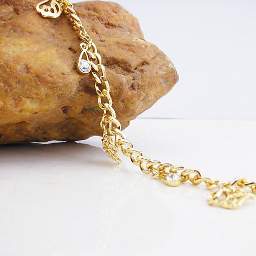 18K Golden Plated Rose Gold Allah Pendant Zircon Bracelet 20CM