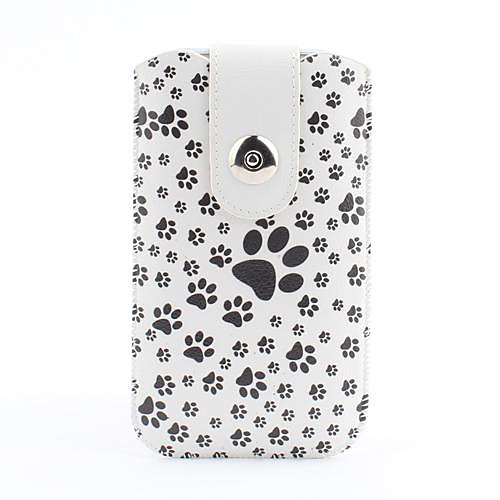 Dog Footprint Pattern Pouch Bag Case with Metal Buckle and Belt Clip for iPhone 6